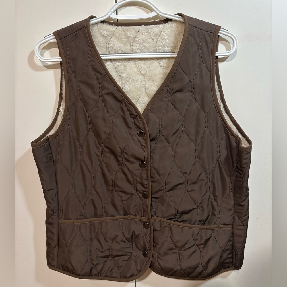 Brown Quilted Women's Vest/Jacket